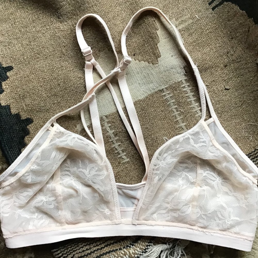 Heidi Klum Intimates Soft PInk Sheer Stretch and Lace Bra New No Tags